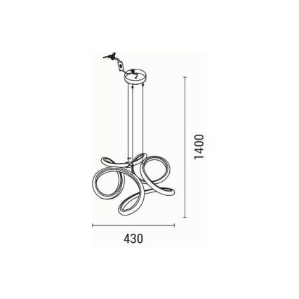 Suspension filaire LED/38W/230V 3000K