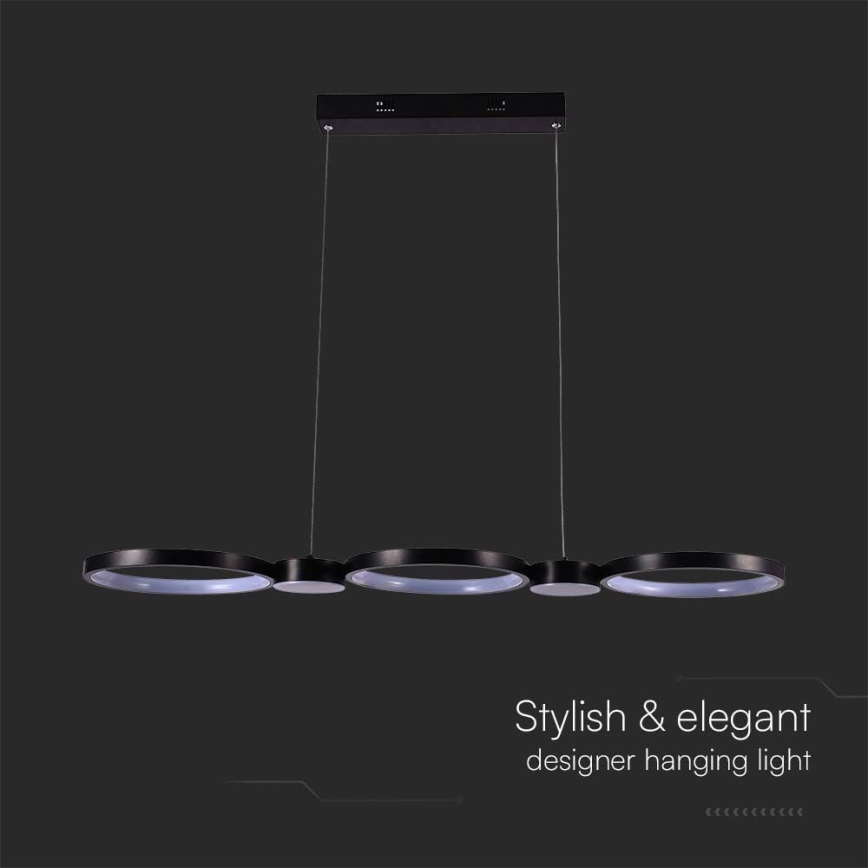 Suspension filaire LED/38W/230V 4000K noir