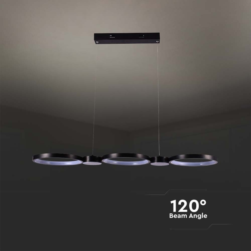 Suspension filaire LED/38W/230V 4000K noir