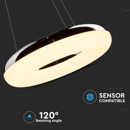Suspension filaire LED/40W/230V 3000K d. 40 cm chrome brillant