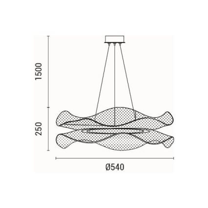 Suspension filaire LED/48W/230V 3000K