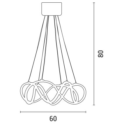 Suspension filaire LED/54W/230V 3000/4000/6000K doré