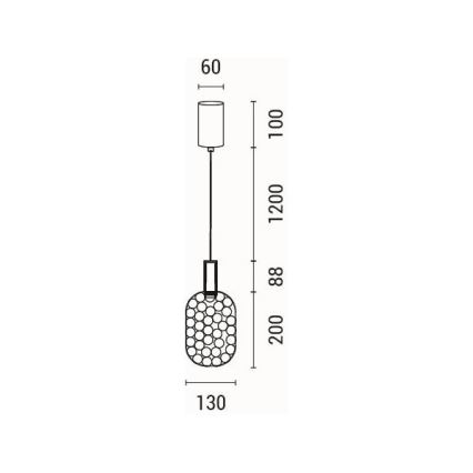 Suspension filaire LED/6,3W/230V 3000K chrome brillant d. 20 cm