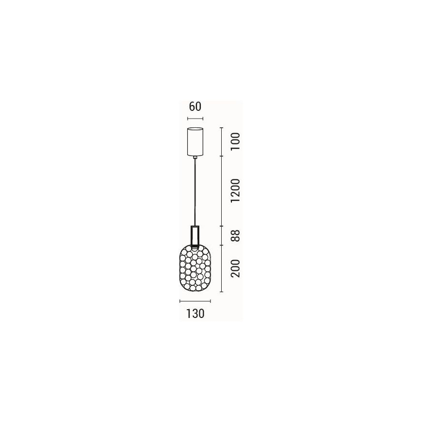 Suspension filaire LED/6,3W/230V 3000K chrome brillant d. 20 cm