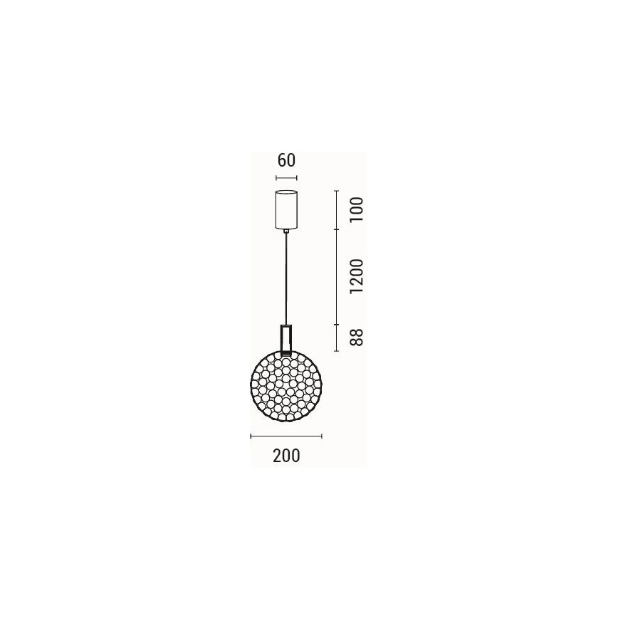 Suspension filaire LED/6,3W/230V 3000K chrome brillant d. 20 cm