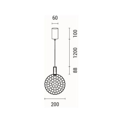 Suspension filaire LED/6,3W/230V 3000K chrome brillant d. 25 cm