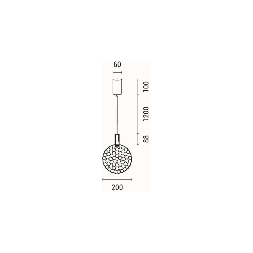 Suspension filaire LED/6,3W/230V 3000K chrome brillant d. 25 cm