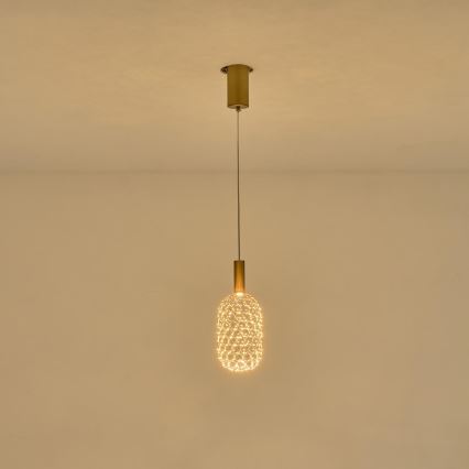 Suspension filaire LED/6,3W/230V 3000K doré d. 20 cm