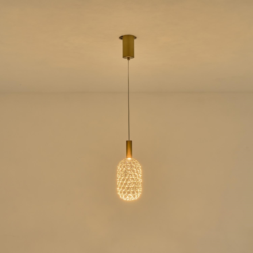Suspension filaire LED/6,3W/230V 3000K doré d. 20 cm