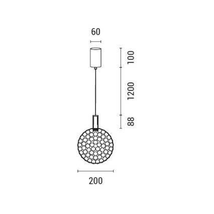 Suspension filaire LED/6,3W/230V 3000K doré d. 20 cm