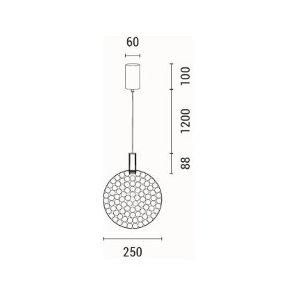 Suspension filaire LED/6,3W/230V 3000K doré d. 25 cm
