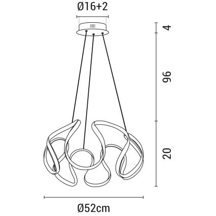 Suspension filaire LED/60W/230V 3000K blanc