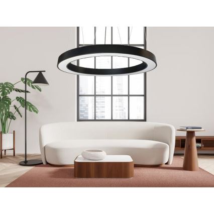 Suspension filaire LED/60W/230V 4000K d. 120 cm noir