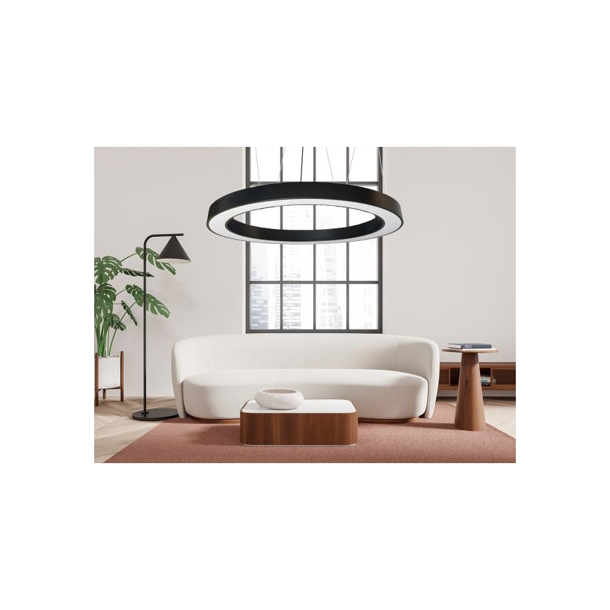 Suspension filaire LED/60W/230V 4000K d. 120 cm noir