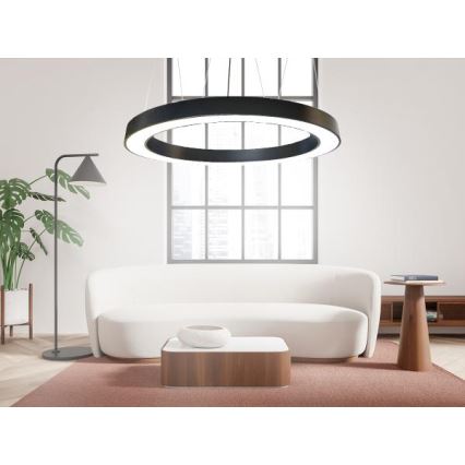 Suspension filaire LED/60W/230V 4000K d. 120 cm noir