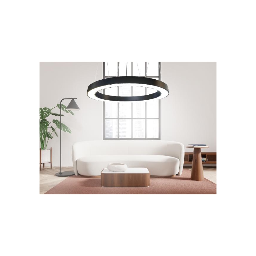 Suspension filaire LED/60W/230V 4000K d. 120 cm noir
