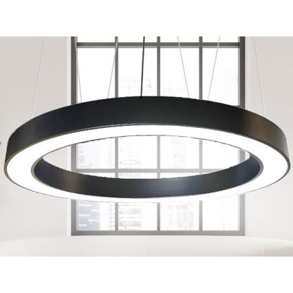Suspension filaire LED/60W/230V 4000K d. 120 cm noir