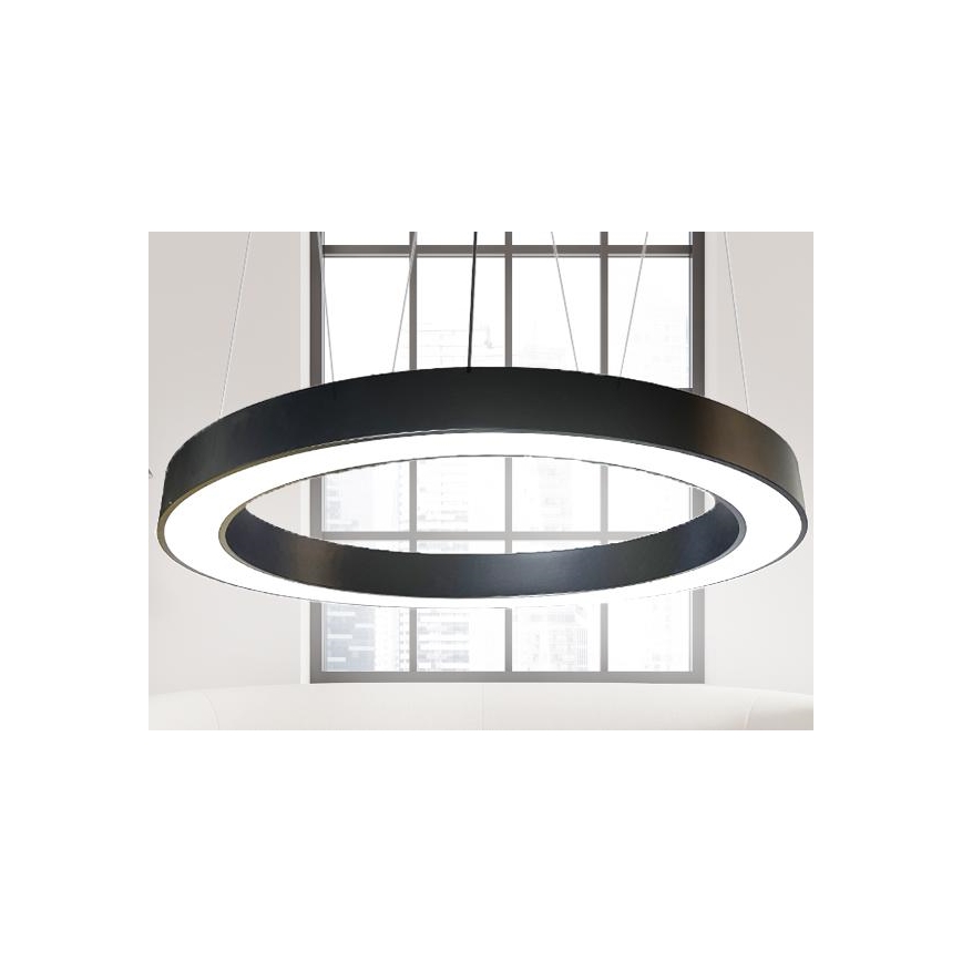Suspension filaire LED/60W/230V 4000K d. 120 cm noir