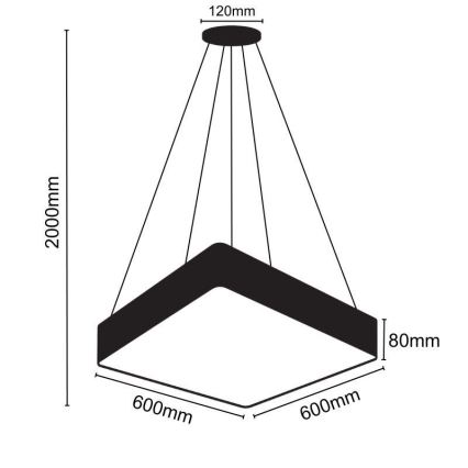 Suspension filaire LED/65W/230V 4000K 60x60 cm