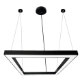 Suspension filaire LED/70W/230V 4000K 100x100 cm noir