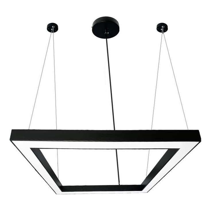 Suspension filaire LED/70W/230V 4000K 100x100 cm noir
