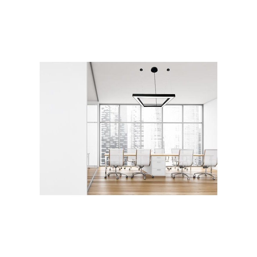 Suspension filaire LED/70W/230V 4000K 100x100 cm noir