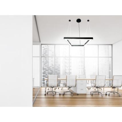 Suspension filaire LED/70W/230V 4000K 100x100 cm noir