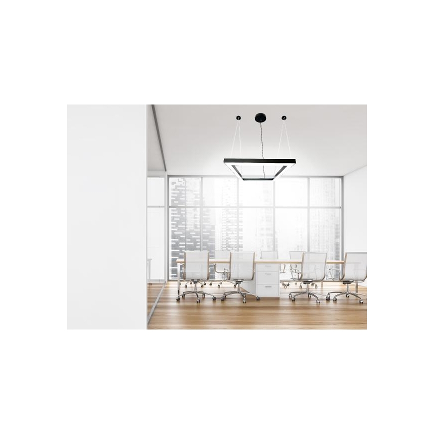 Suspension filaire LED/70W/230V 4000K 100x100 cm noir