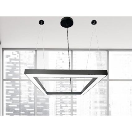 Suspension filaire LED/70W/230V 4000K 100x100 cm noir