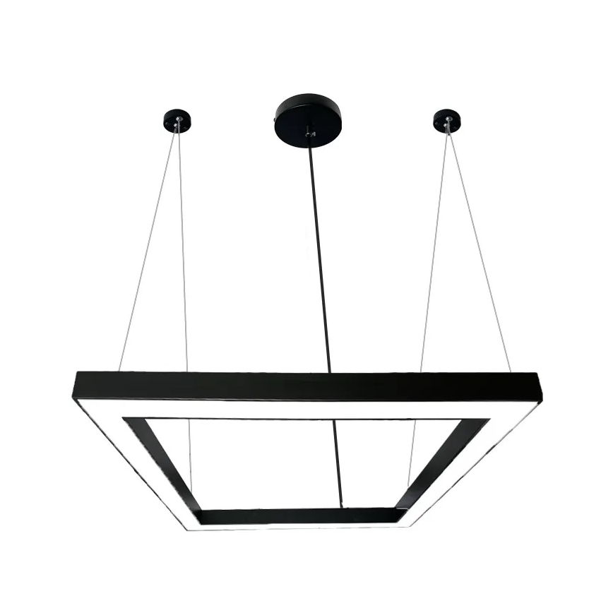 Suspension filaire LED/70W/230V 4000K 100x100 cm noir