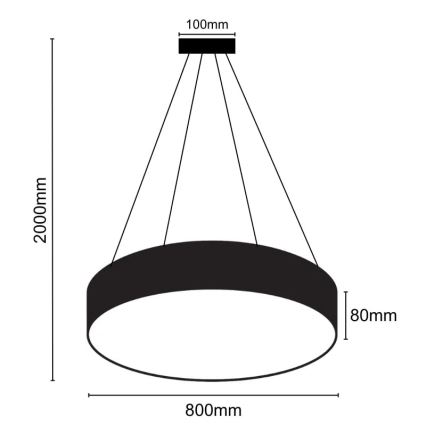 Suspension filaire LED/70W/230V 4000K d. 80 cm