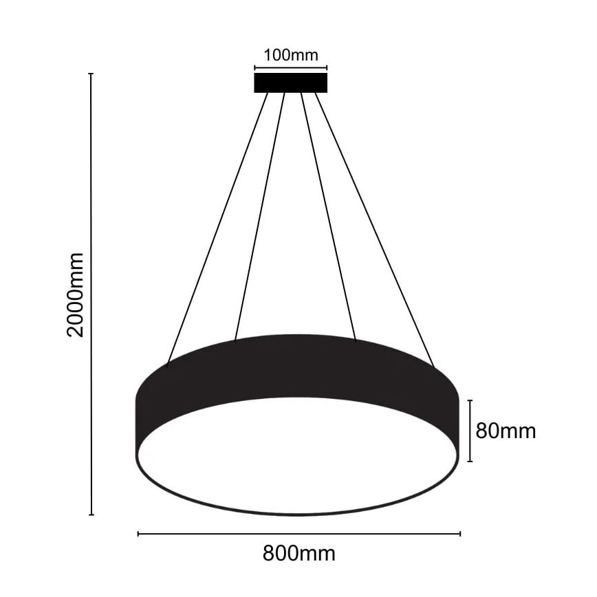 Suspension filaire LED/70W/230V 4000K d. 80 cm