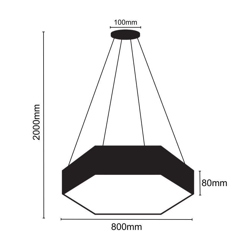 Suspension filaire LED/70W/230V 4000K d. 80 cm