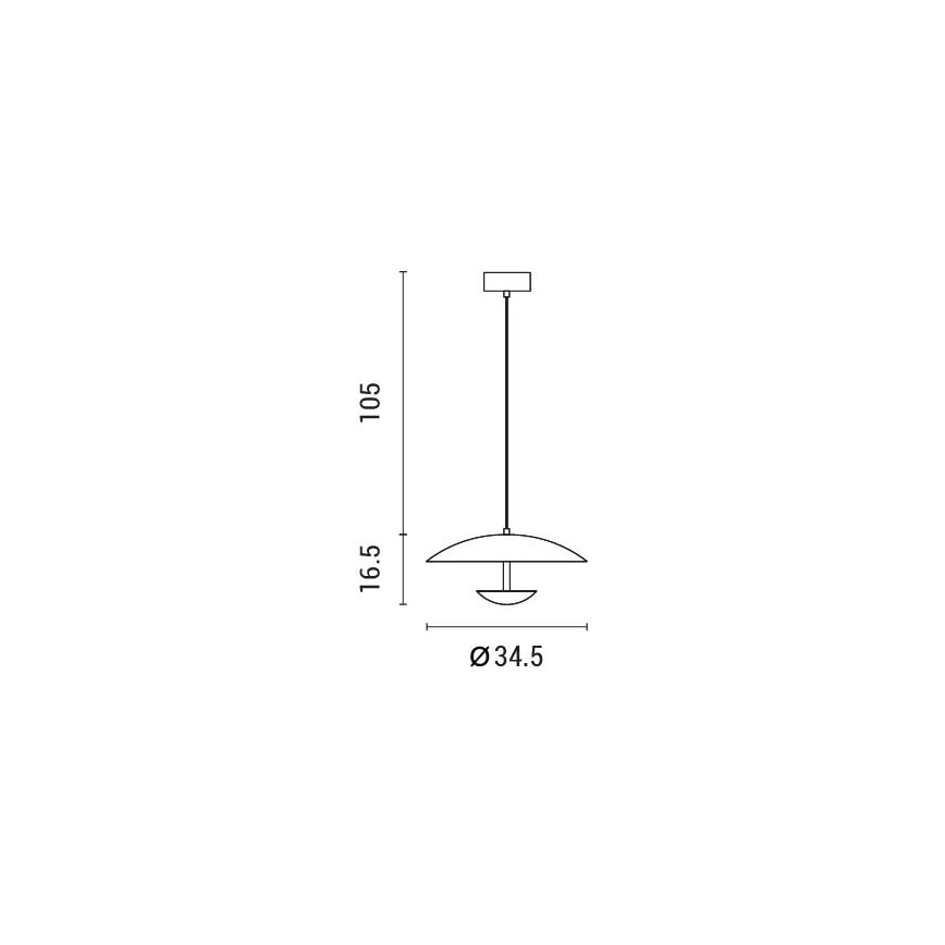 Suspension filaire LED/7W/230V 3000K d. 34,5 cm