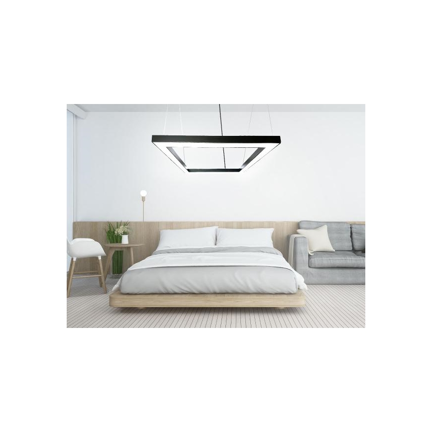 Suspension filaire LED/80W/230V 4000K 120x120 cm noir