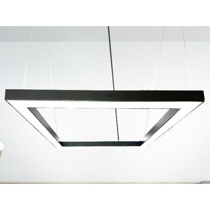 Suspension filaire LED/80W/230V 4000K 120x120 cm noir