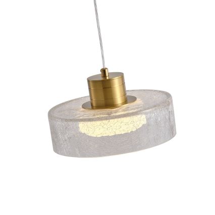 Suspension filaire LED/8W/230V 3000K doré/transparent pr. 20 cm