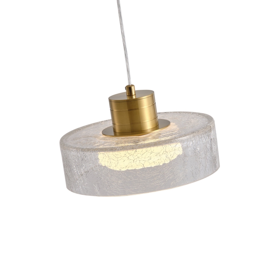 Suspension filaire LED/8W/230V 3000K doré/transparent pr. 20 cm
