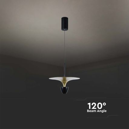 Suspension filaire LED/9W/230V 4000K noir/doré