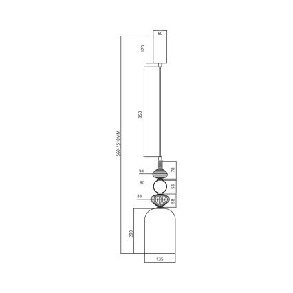 Suspension filaire LED ARTE LED/12W/230V d. 13 cm laiton