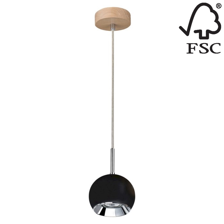 Suspension filaire LED BALL WOOD 1xGU10/5W/230V chêne mat - certifié FSC