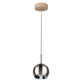 Suspension filaire LED BALL WOOD 1xGU10/5W/230V chêne mat