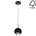 Suspension filaire LED BALL WOOD 1xGU10/5W/230V hêtre - certifié FSC