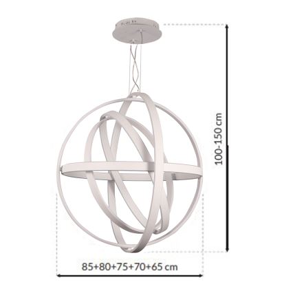 Suspension filaire LED COPERNICUS 1xLED/260W/230V blanche