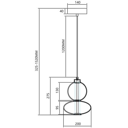 Suspension filaire LED DAPHNE LED/12W/230V doré