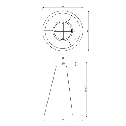 Suspension filaire LED GALAXIA LED/26W/230V noir