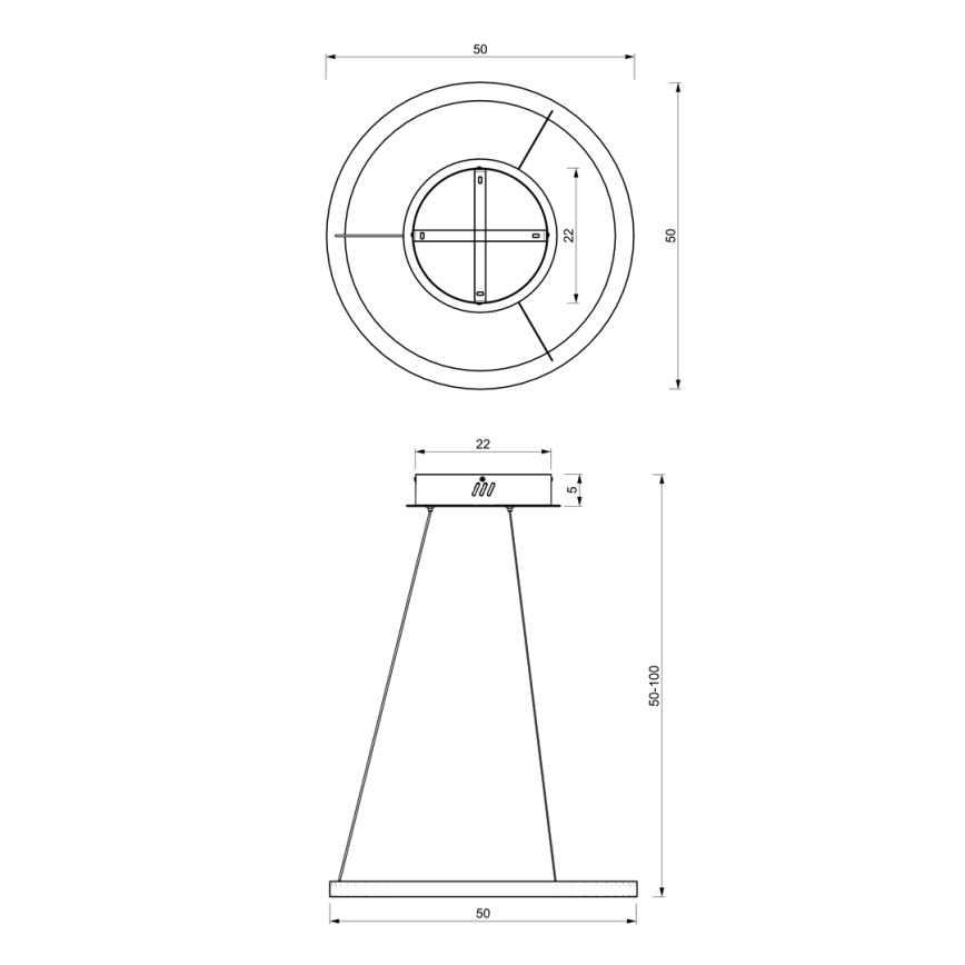 Suspension filaire LED GALAXIA LED/26W/230V noir