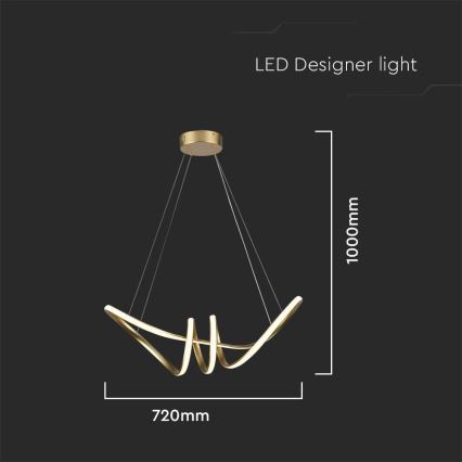 Suspension filaire LED LED/24W/230V 3000K doré