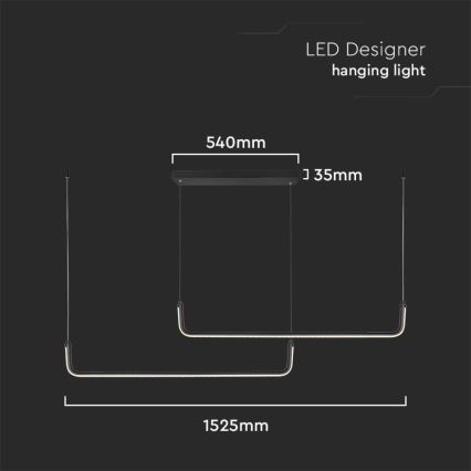 Suspension filaire LED LED/24W/230V 4000K noir