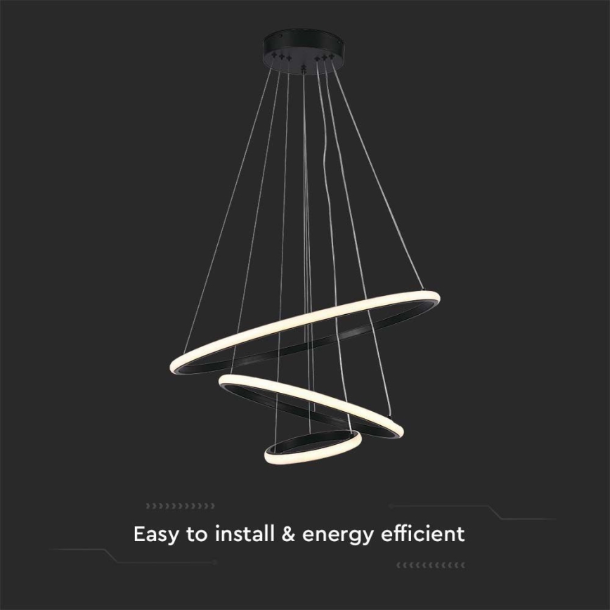 Suspension filaire LED LED/32W/230V 3000K noir